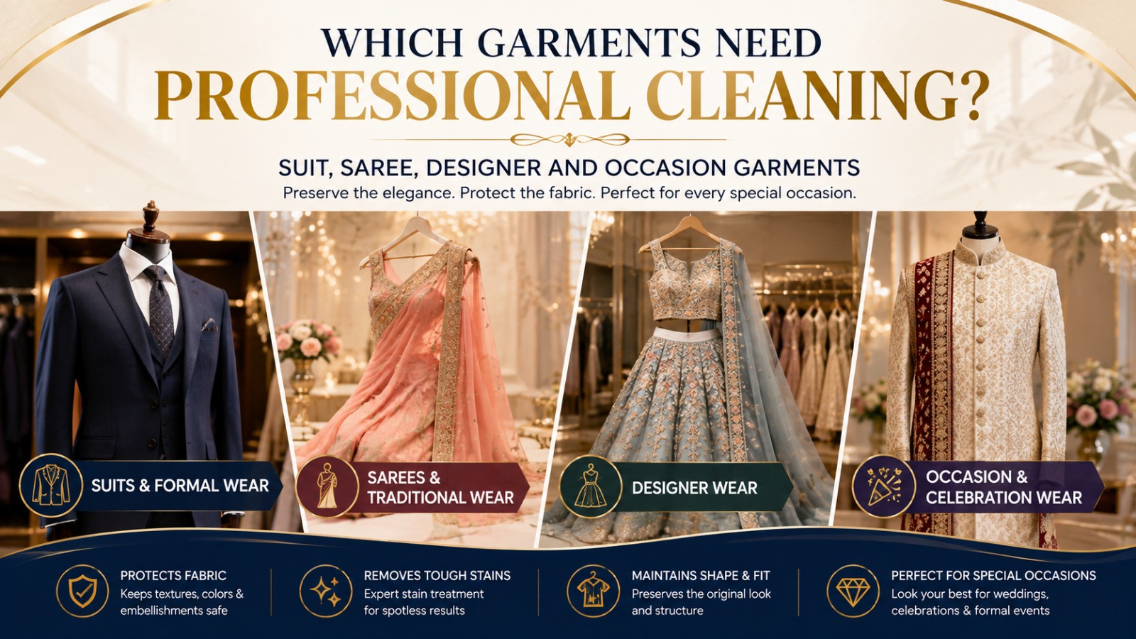delicate and luxury garments for professional cleaning